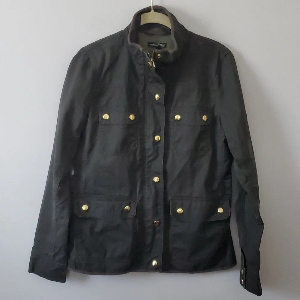 J.Crew Women's Utility Jacket Size Small Army Green Waxed